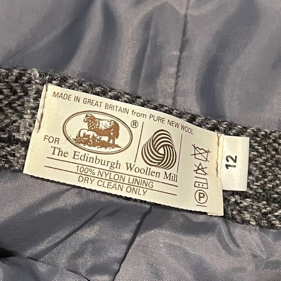 The Edinsburgh Woollen Mill Pure New Wool Gray Blazer Jacket & Skirt Set Size 10 - Picture 8 of 8